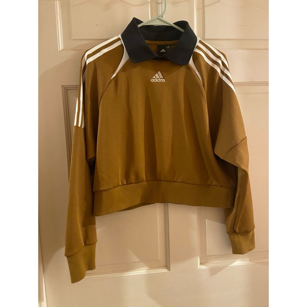 Adidas Tiro Cropped Sweatshirt with White Stripes